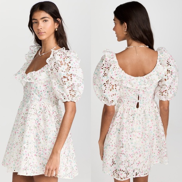 For Love And Lemons Dresses & Skirts - NWT For Love & Lemons Magnolia Lace Eyelet Floral Mini Dress